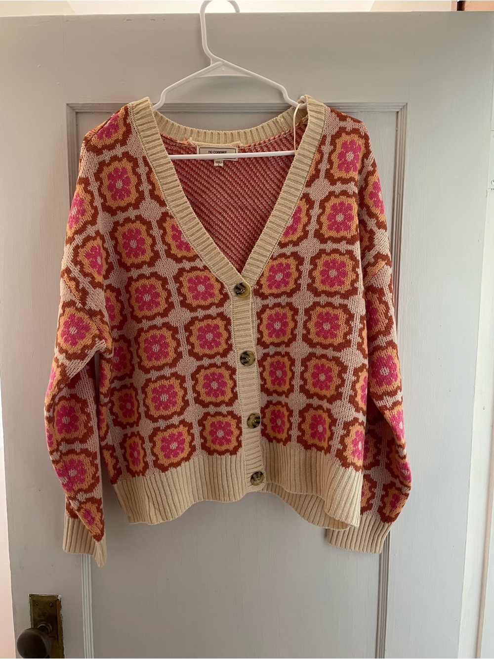 Retro Flower V-Neck Cardigan